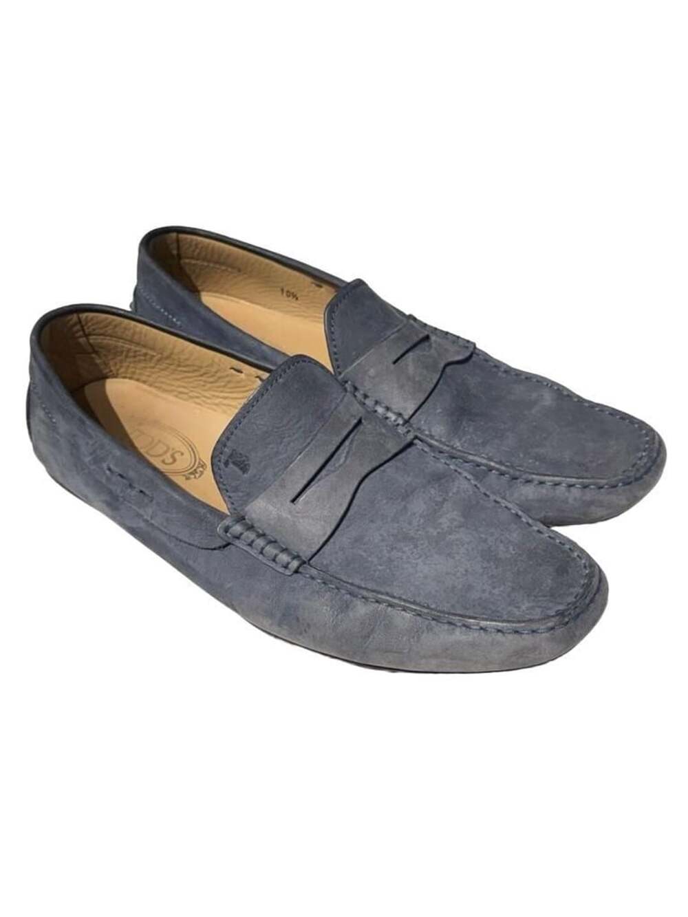 Tod's Gommino Penny Loafers Size 10.5 Blue Suede